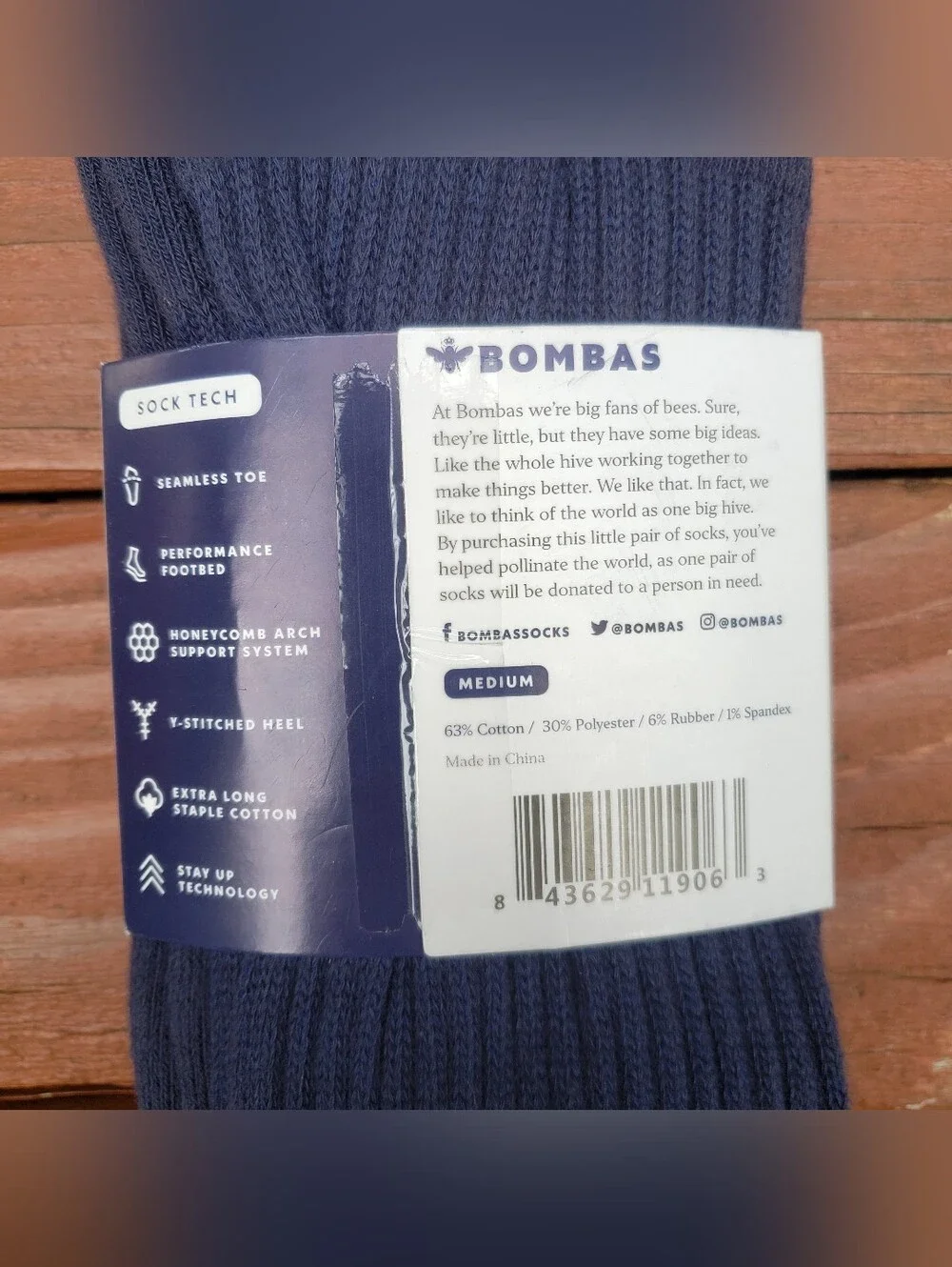 New BOMAS Dark Blue or Navy Socks - Half Calf- Size Medium